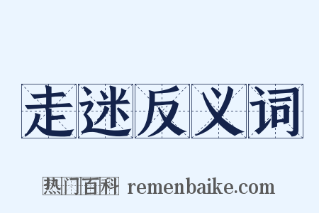 走迷反义词是什么意思的图片